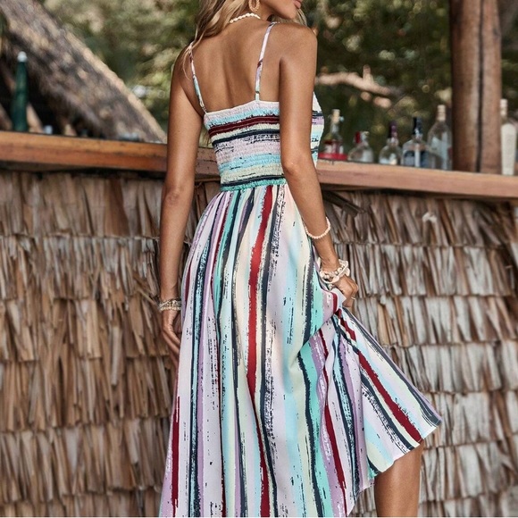 Boho Shirred Cami Midi Dress - Picture 2 of 9